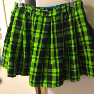 Green plaid skirt